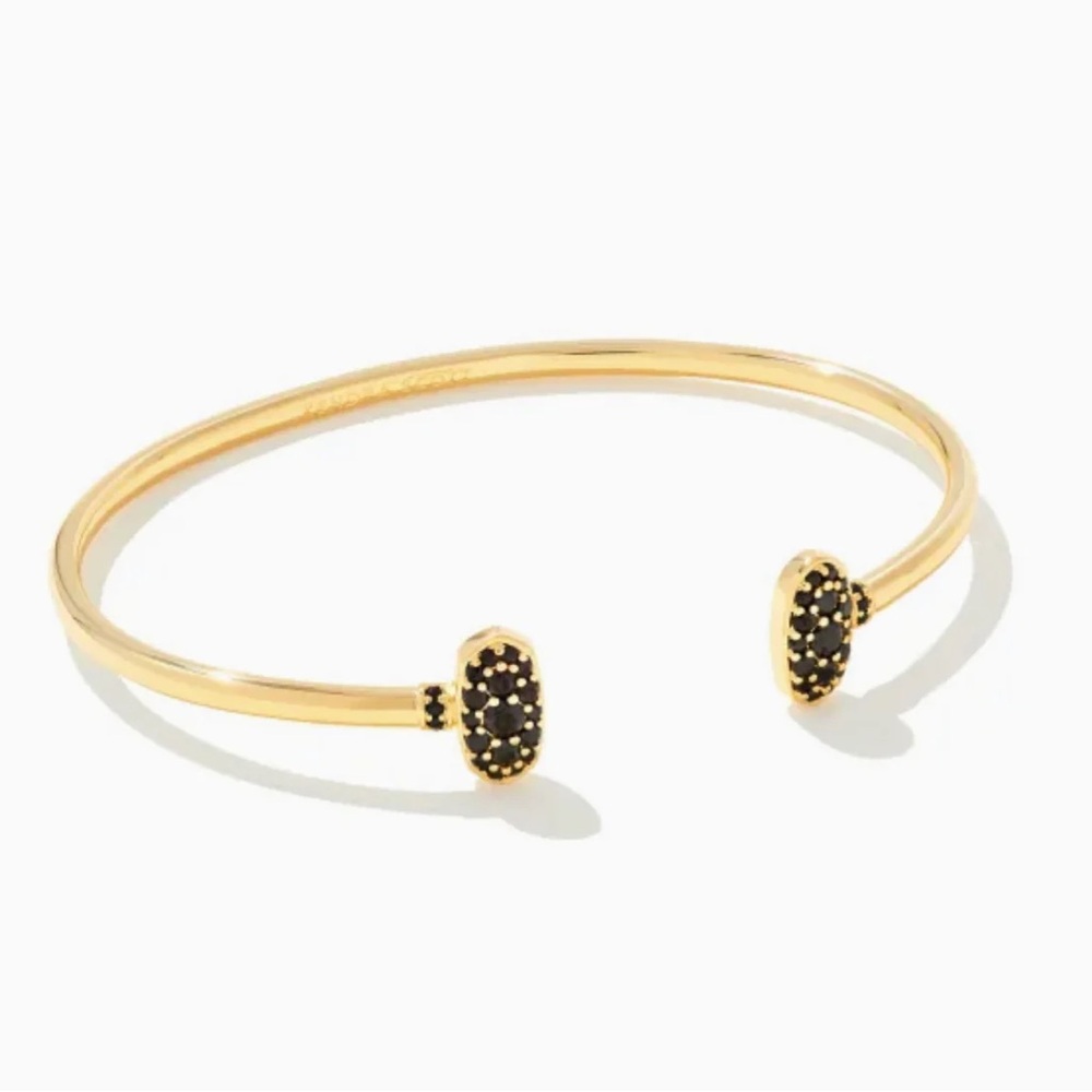 Kendra Scott Gold and Black Grayson cuff bracelet